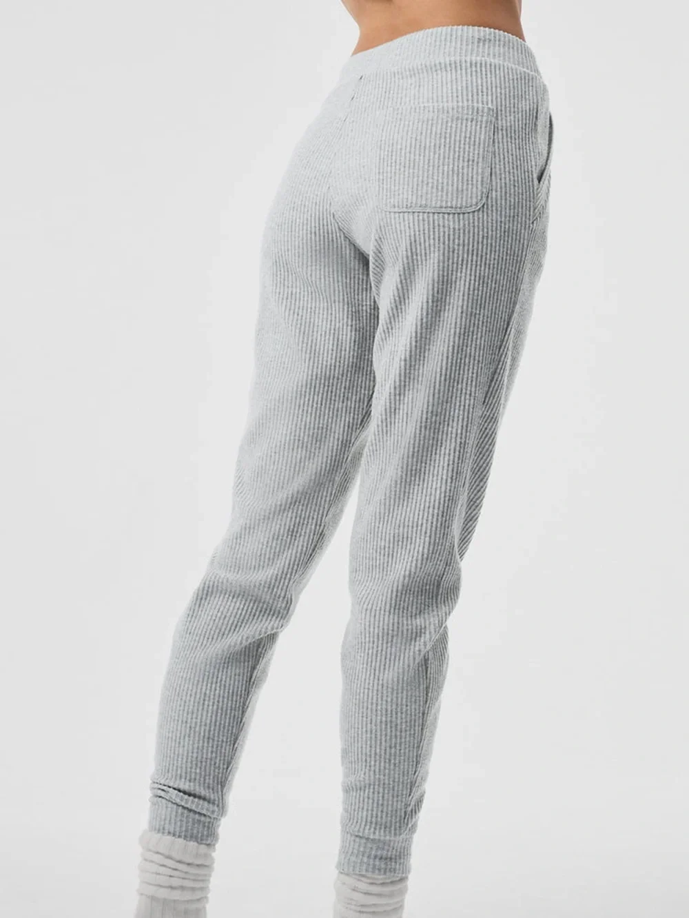 Alo Yoga Muse Sweatpants Athletic Heather Grey Ribbed Joggers XS